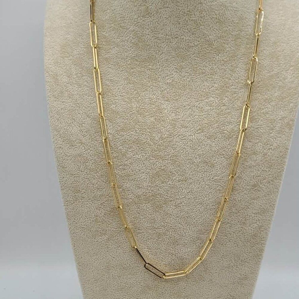 J Crew Factory Gold Tone Paper Clip Necklace NWT